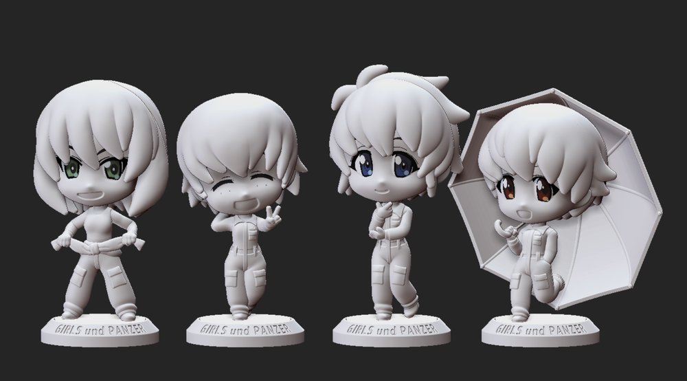 モコッチ 今回も たまねぎころころ さんの卓で ワンフェス19冬に参加します 卓番 6 14 19 アイテムは新作１点のみ ガールズ パンツァーより レオポンさんチーム のデフォルメフィギュアセットです 彩色あがったら また改めて告知します