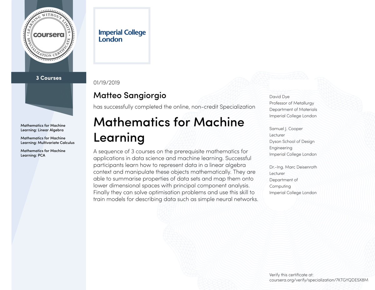 coursera imperial machine learning