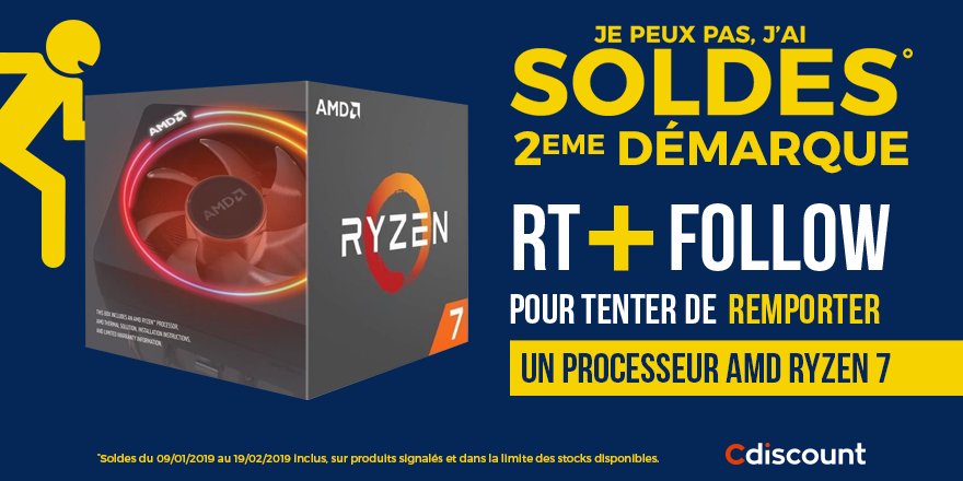 Cdiscount's tweet photo. 🎁 #Concours

👉 À gagner pour les Soldes : https://t.co/WNNKzLIo6m !

🔸 Pour tenter votre chance : 
RT + Follow @Cdiscount

TAS 25/01

🏃#JePeuxPasJaiSoldes https://t.co/uaGUstbIHF