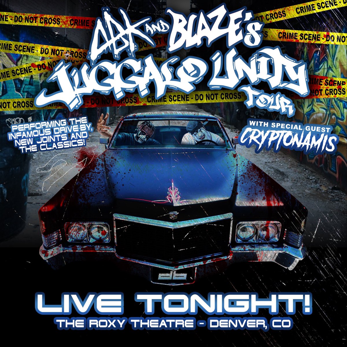 majikninjaent's tweet photo. Denver #ninjas it's your turn for the #juggalounity tour tonight @theroxydenver π
Catch @blazeyadead1 & @abkwarrior LIVE - #Driveby!!!
Tickets/Details: Link in bio (tours tab) π₯
#blazeyadeadhomie #abk #juggalo #underground https://t.co/phCmsQdpKN