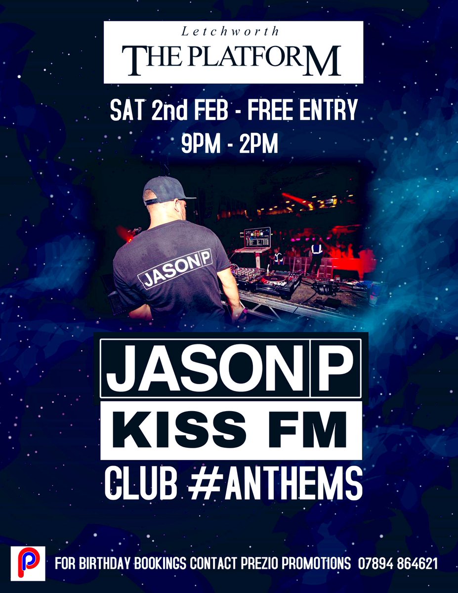 Saturday 2nd February the mighty @jasonpdj <a href="/ThePlatformPub/">The Platform</a> !!! Hertfordshire massive arrive early to avoid disappointment, incoming roadblock!! 🎧🎧👊🏼 #Letchworth #Herts