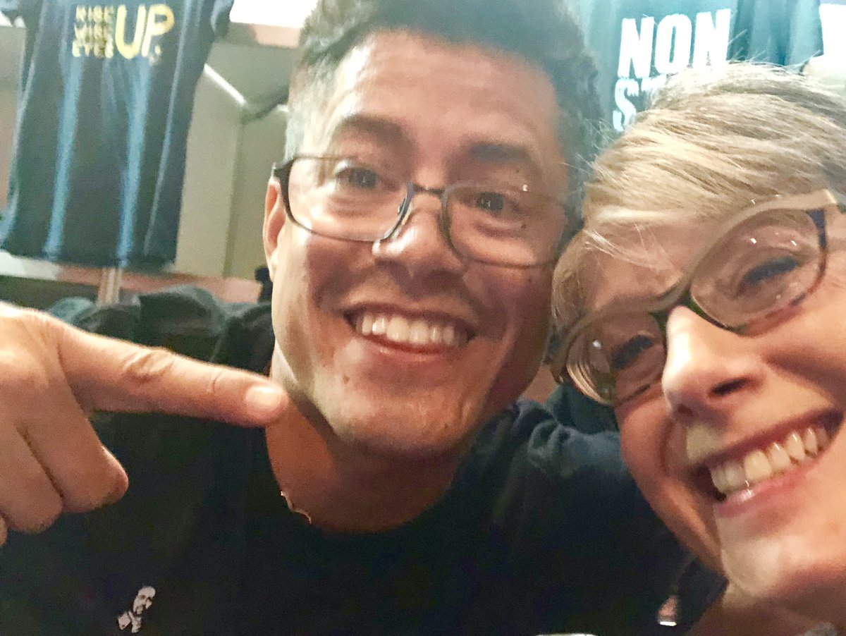 MackASM's tweet photo. Saw #HamiltonPR Tuesday and saw this guy working the @TeeRico_LinMan  booth like a mad dog @Lin_Manuel  Why was he back there? I said. It’s Family, he said! @CrespoX6 Didn’t get outta there without buying everything! https://t.co/L9jNqfualQ