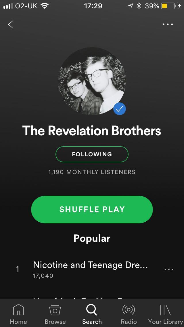 RevelationBrot1's tweet image. We are now Spotify official!!!! shout out to all our loyal monthly listeners xx