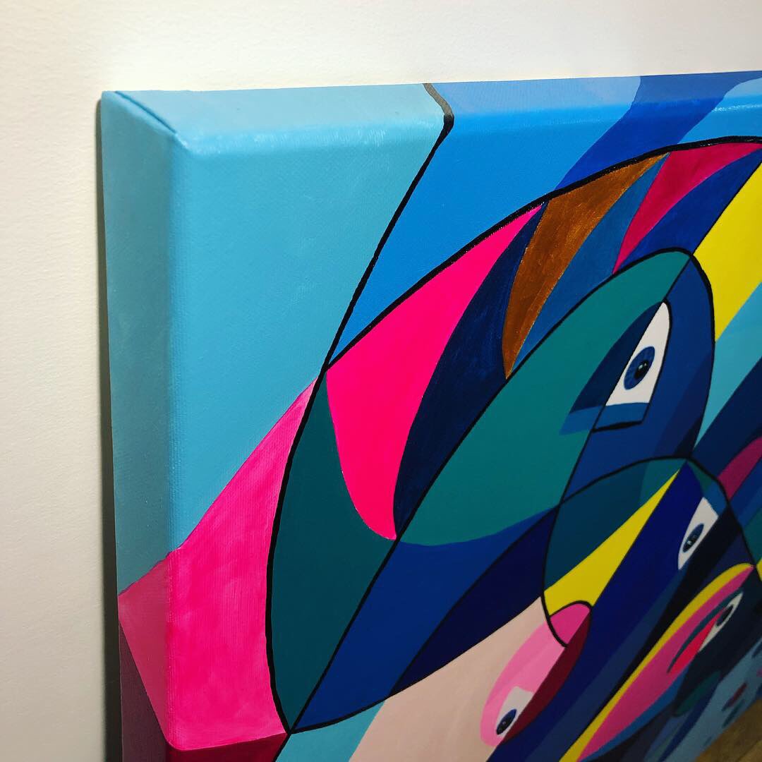 SentjesArt's tweet image. Wow, this explosion of color and forms flowing is ready to move to another home. It has been on my livingroom wall for some days now, i have enjoyed it a lot, and it has been labeled ‘finished’. In a few hours it will be on my art site (sentjes.nl) for sale.