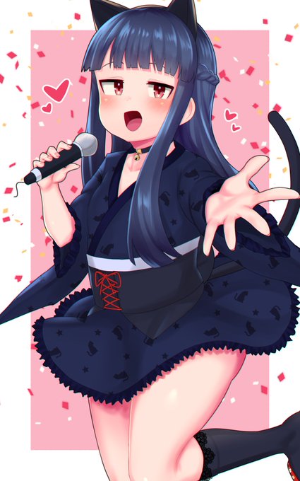 Makaron兄貴のお誕生日リクで描かせて頂いた雪美の文字無しと全体 