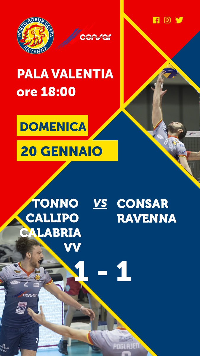 roburcosta's tweet image. #ViboRavenna 1-1!

Vibo conquista il #2set 25-16.
Vietato 🚫 mollare: testa al prossimo.

#avantileoni #superlega #credembanca
