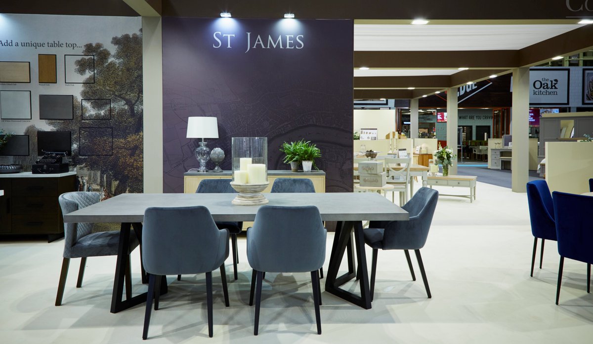Our brand new #StJames collection is attracting a lot of attention at the @JanuaryFurnShow Come and see us on stand 4-E50 #corndell #eclectic #industrialdesign #zinctables #concretetables #shagreen #januaryfurnitureshow #mixandmatch