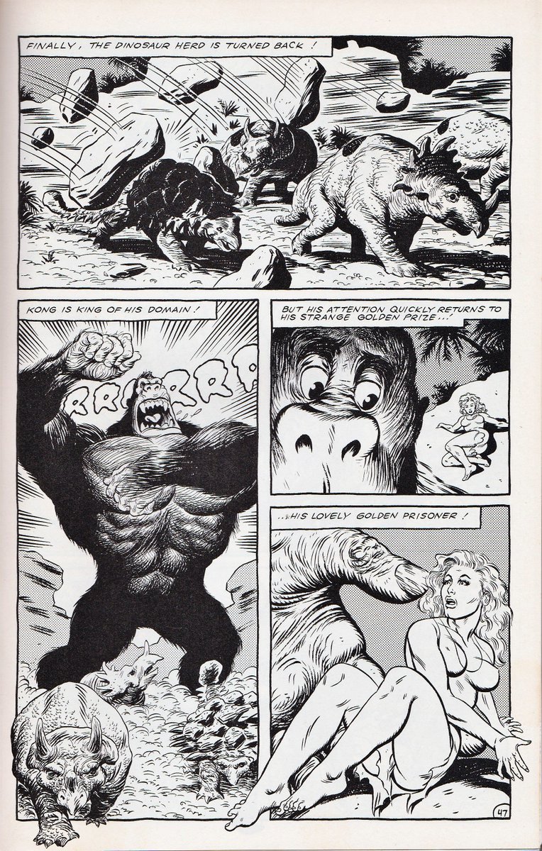 Interior pages from #KingKong #2 from #MonsterComics.  Adapted from the original story by #EdgarWallace and #MerianCCooper.  Written and Illustrated by #DonaldSimpson.