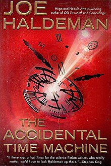the accidental time machine by joe haldeman, 2007.
matt and his time machine travel into the future, each jump 12 times further than the last. matt, socially naive regardless of the year, manages to navigate his way through bizarre futures. a light read but lots of fun. *75