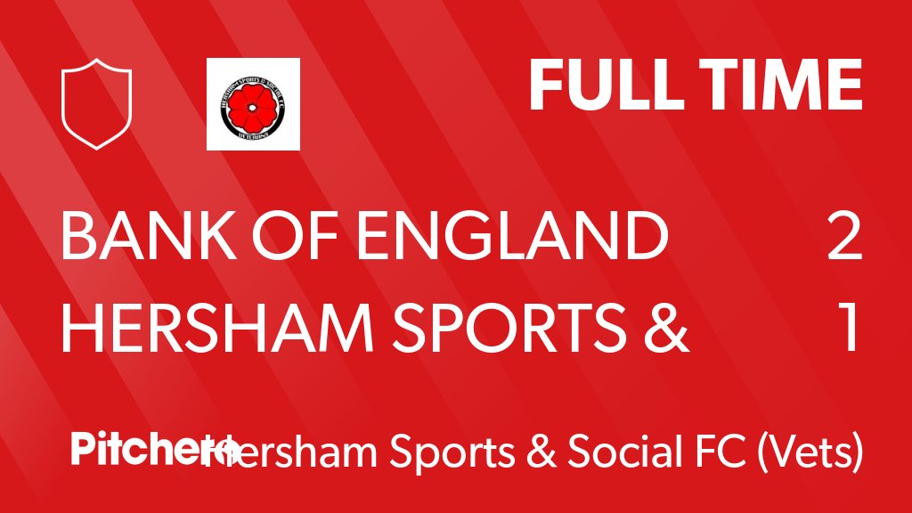 hsandsvetsfc's tweet photo. FULL TIME: Bank Of England AFC 2 - 1 Hersham Sports &amp; Social FC Vets
#BANHER #Pitchero
https://t.co/9HHQXJ5CJT https://t.co/khHe1v7FJH