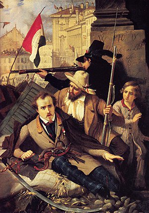 kaelalalalala's tweet photo. Il dipinto di Baldassare Verazzi rappresento Il Risorgimento, o la unità dell'Italia. Il dipinto mette in relazione alla citazione "Libertà non fallisce ai violenti" di Garibaldi perché la libertà riguarda a violenza. @IU_Italian @saradallavalle1 #M250 #takeitalian https://t.co/TH4gnK6aI5