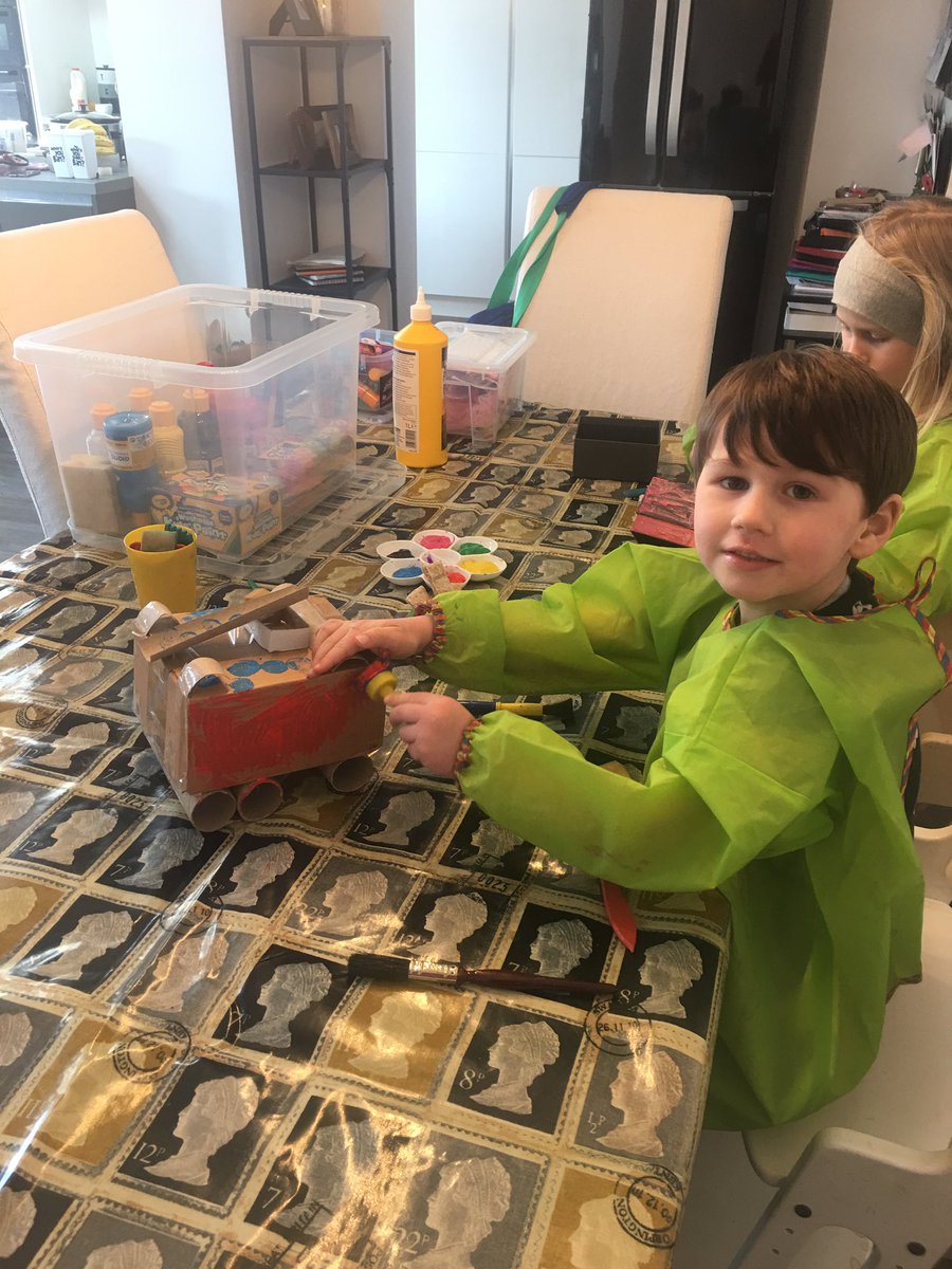 Tread774's tweet photo. @drwalker_s Noah’s homework challenge...Emergency vehicle in the making! https://t.co/Z77hkrNBon