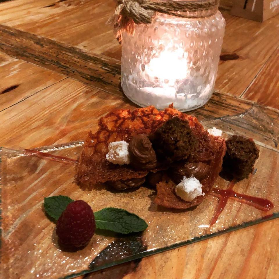 Something sweet? - Chocolate Mousse in a brandy snap basket, sticky ginger cake, candied stem ginger & fresh raspberries.  #chocolate #chocolatelover #chocolatelover#chocolatedessert #somethingsweet#theoakhouse #theoakhousehotel#theoakhouseaxbridge
