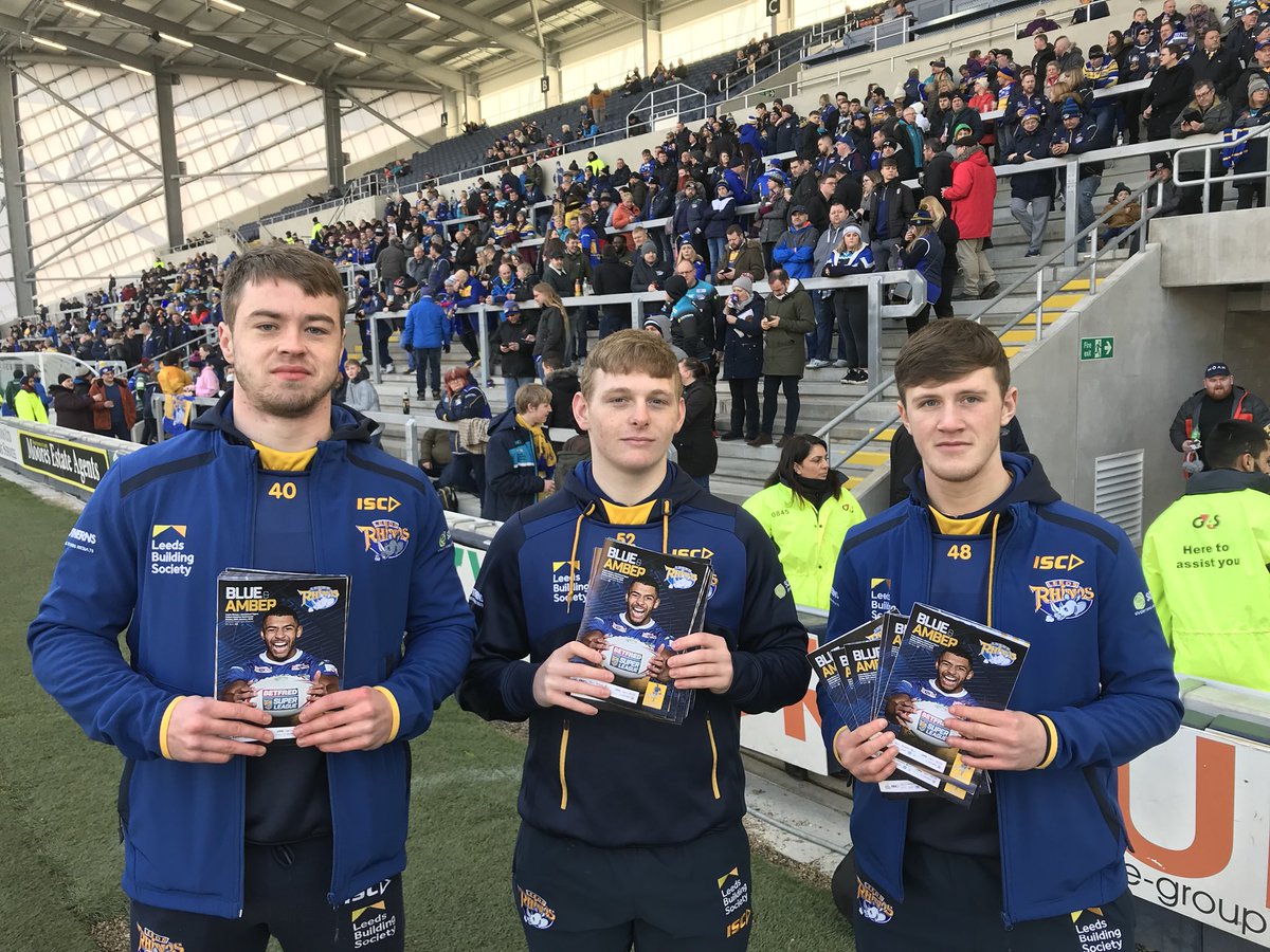 leedsrhinos's tweet photo. Come and buy this afternoon’s @KallumWatkins Testimonial programme, costing £2, from one of our Academy players positioned around the ground! https://t.co/UmBnhqBaOB