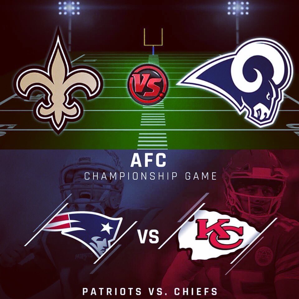 thejug40's tweet photo. Who’s going to the Super Bowl?
Watch the playoffs live in The Jug...

New Orleans Saints v Los Angeles Rams 🏈🏈 
ko 8.05pm
followed by...
New England Patriots v Kansas City Chiefs 🏈🏈🏈
#nflplayoffs #neworleanssaints #losangelesrams #newenglandpatriots #kansascitychiefs https://t.co/3oRL2wDir9