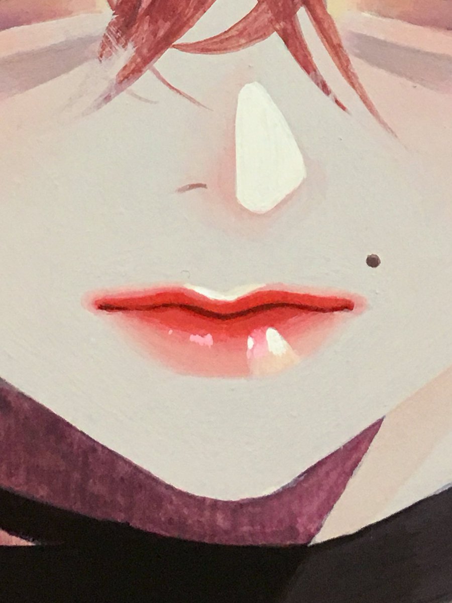 solo 1girl red lips lips close-up lipstick makeup  illustration images