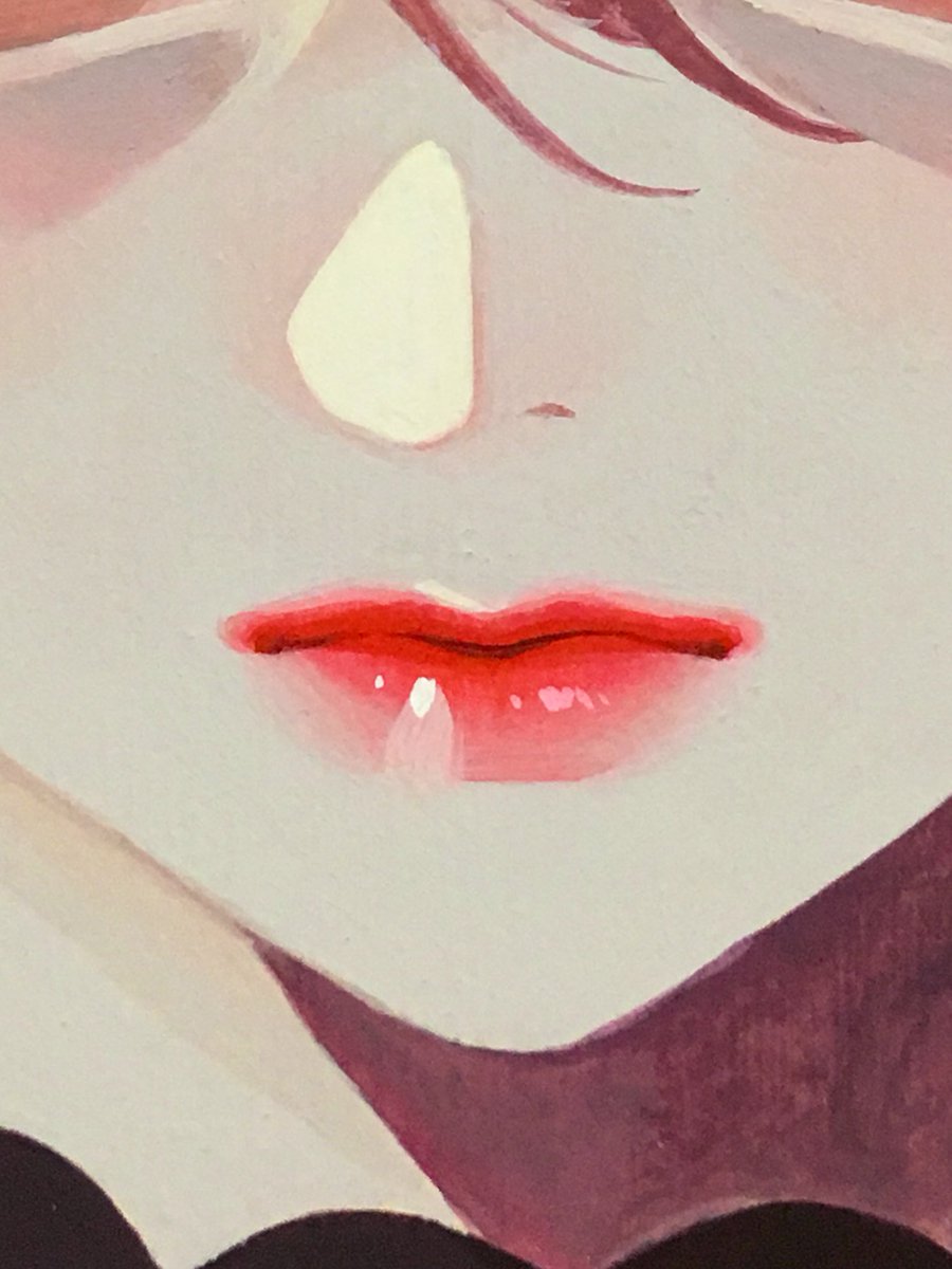 solo 1girl red lips lips close-up lipstick makeup  illustration images