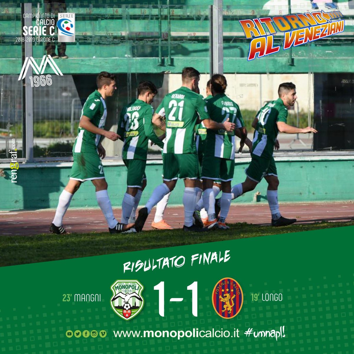 MonopoliCalcio's tweet photo. ⏹ #MONOPOLIPOTENZA 1-1
RISULTATO FINALE
#Risultato #finale #score
#MONPOT #Monopoli #Potenza #SerieC https://t.co/olES3yxLo4