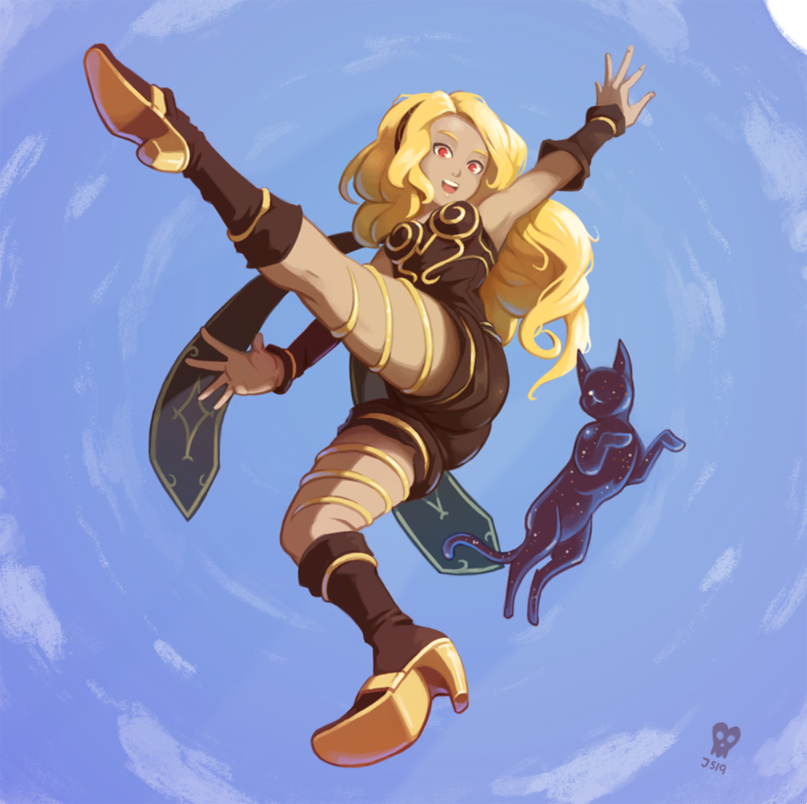 It's a fan art of Kat from Gravity Rush! 