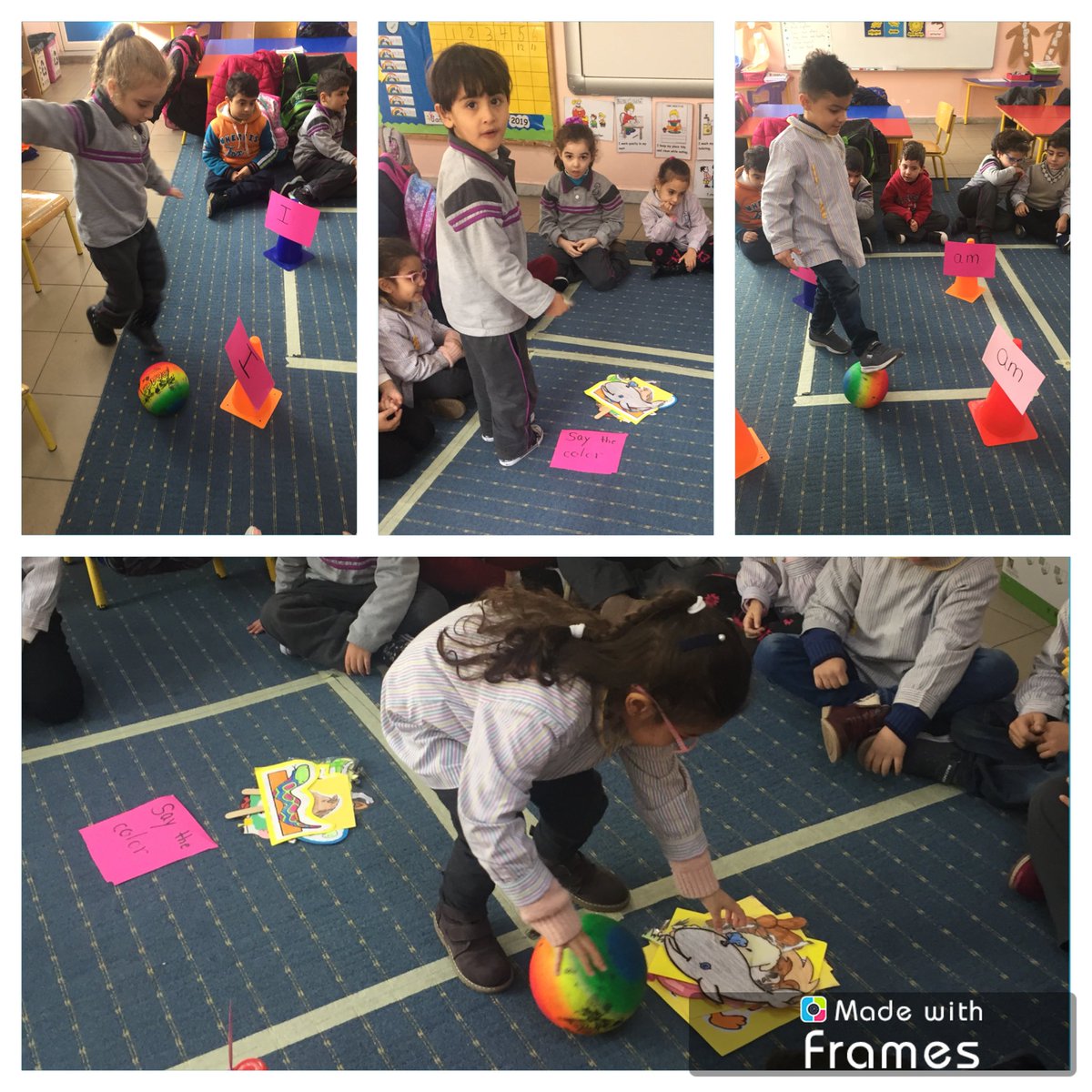 ghina_jomaa's tweet photo. KG3E learners enjoyed playing with the football to read the “ l am a...” sentence & describe the color of each animal. #HFW #fun #learning_through_fun @DawhaHighSchool @FThaalby @emankhashoun https://t.co/XWUBcPfQB4