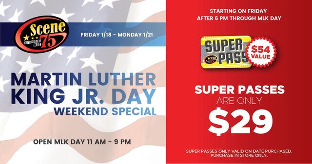 Purchase a SUPER PASS for just $29! This deal is only available through Monday, so come have some #FUN this holiday weekend!
scene75.com/event/martin-l…

#Scene75 #Cleveland #Cincinnati #Dayton #Pittsburgh