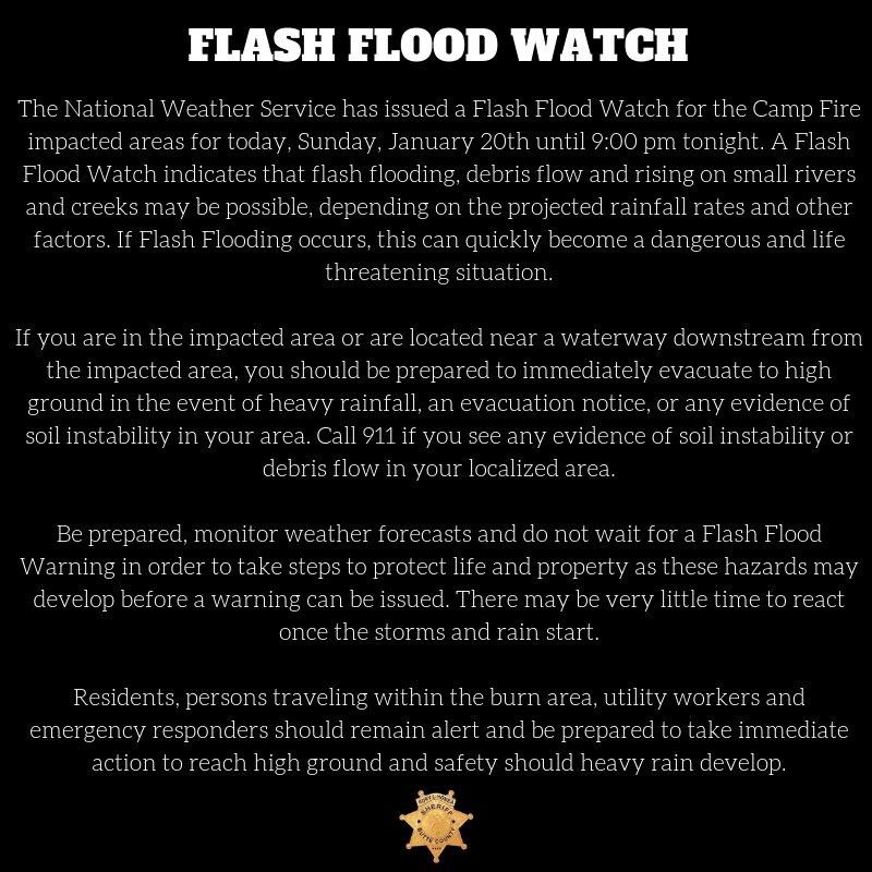 Flash Flood Watch #ButteSheriff