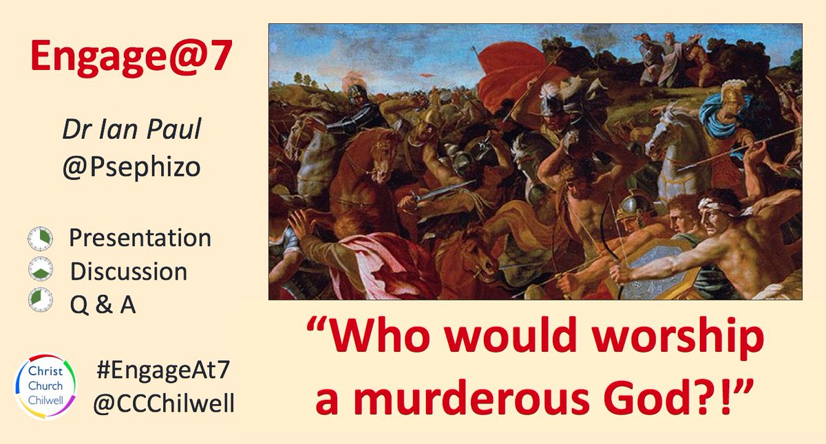 Big questions @CCChilwell tonight. @Psephizo exploring perceptions of God that some find in the Bible. #EngageAt7 for discussion and Q&A