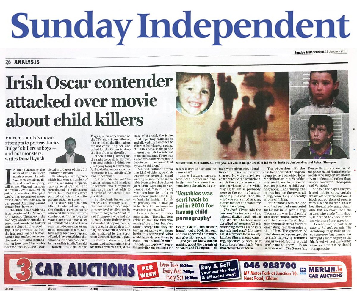 vincentlambe1's tweet image. #Detainment featured in The Sunday Independent - 13/01/2019