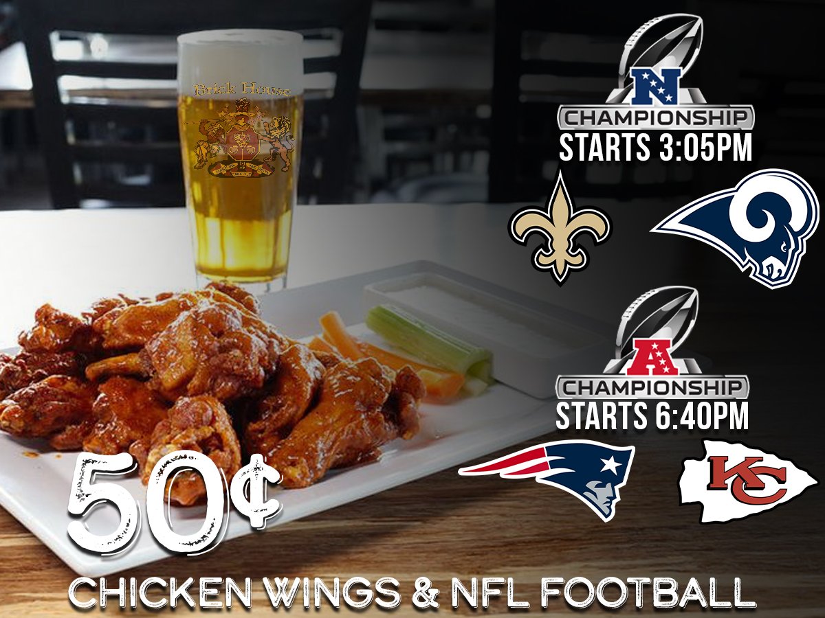 brickhousetally's tweet photo. 50¢ Chicken Wings and NFL Football All Day at Brick House today. 🏈
•
•
#SundayFunday #NFLPlayoffs #Tallahassee #FSU https://t.co/4oNLl40qa8