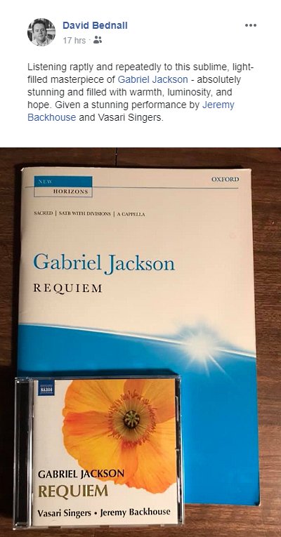 Lovely review of @gjackson3 Gabriel Jackson's requiem from composer, choral director and organist David Bednall @bednallmusic