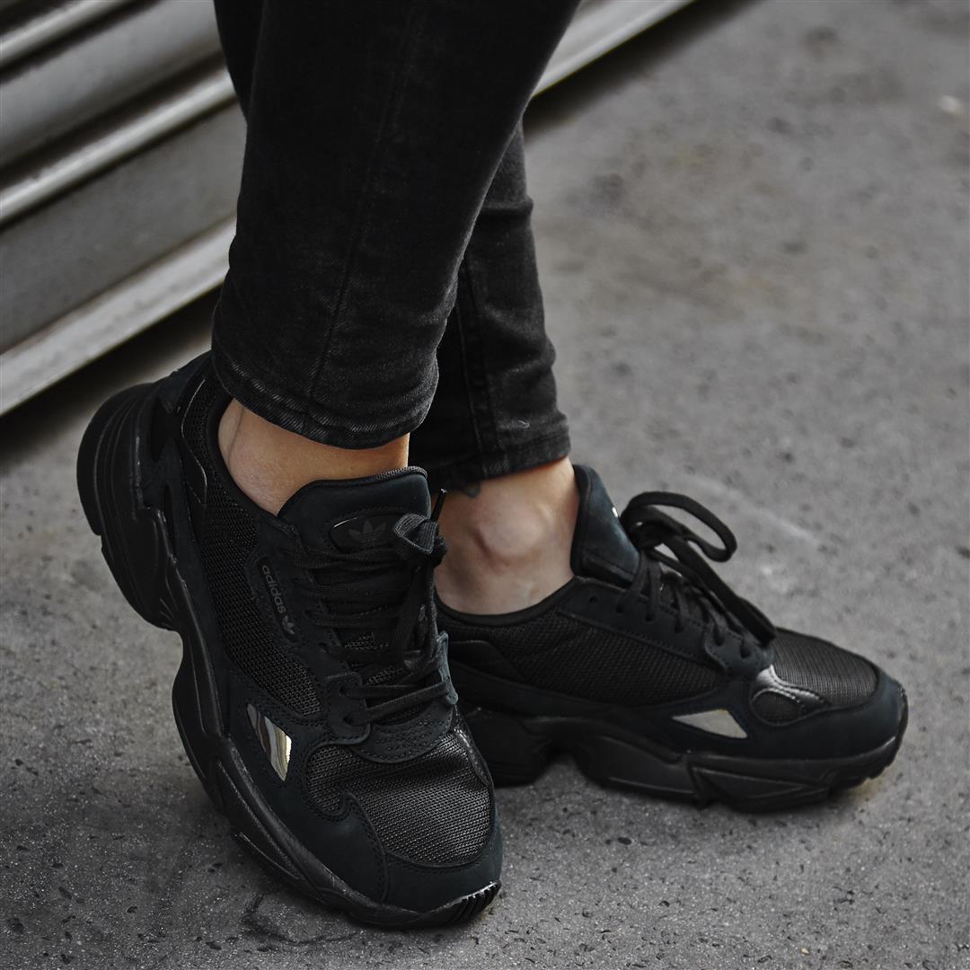 adidas black falcon sneakers