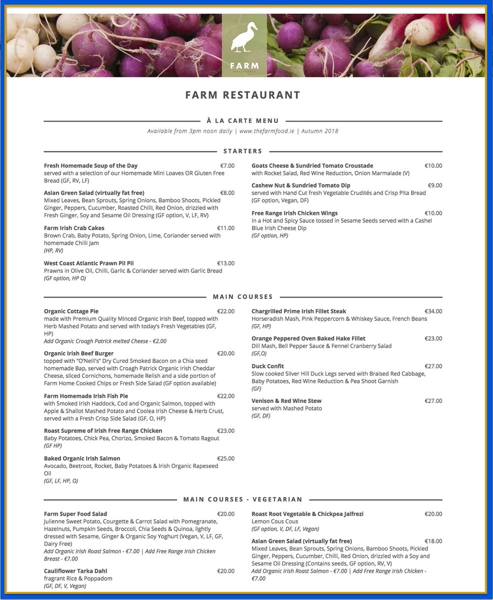 #Dinner plans? How about these options from our A La Carte menu! ✳️ Organic Irish Beef Burger | 
topped w/”O’Neill’s” Dry Cured Smoked Bacon

✳️ Farm Homemade Irish Fish Pie |
with Smoked Irish Haddock, Cod &amp; Organic Salmon.
#Farm #Restaurant #DawsonSt #Dublin #LoveFood #LoveFarm