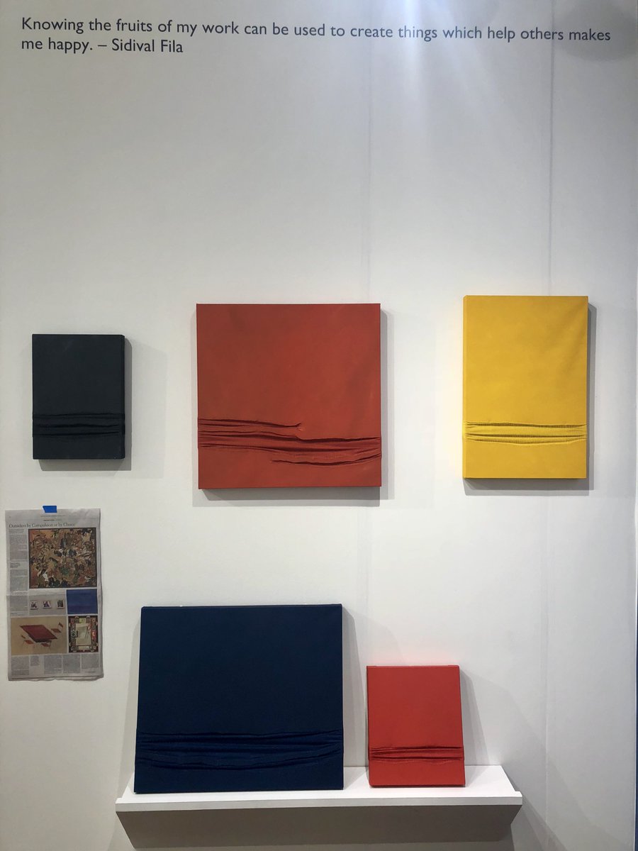 OutsiderArtFair's tweet photo. Come by James Barron Art (Booth 8) to see these powerful pieces by Sidival Fila. A Brazilian-born Franciscan monk living in Rome, Fila only began artmaking in 2006.
@nytimes
#jamesbarronart
#outsiderartfair
#oafny2019
#outsiderart
#sidivalfila https://t.co/zpYeTKsOSR