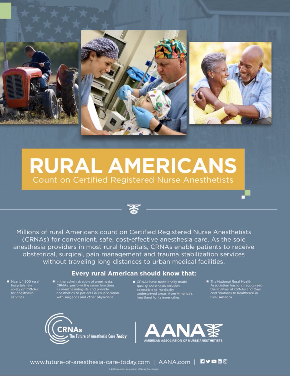TonnigesTravis's tweet photo. Over 53,000 CRNAs, nationwide, safely providing more than 45 million anesthetics per year. We are focused and committed to what we do. #crnaweek #AANA https://t.co/Oa3PsHZ4eu