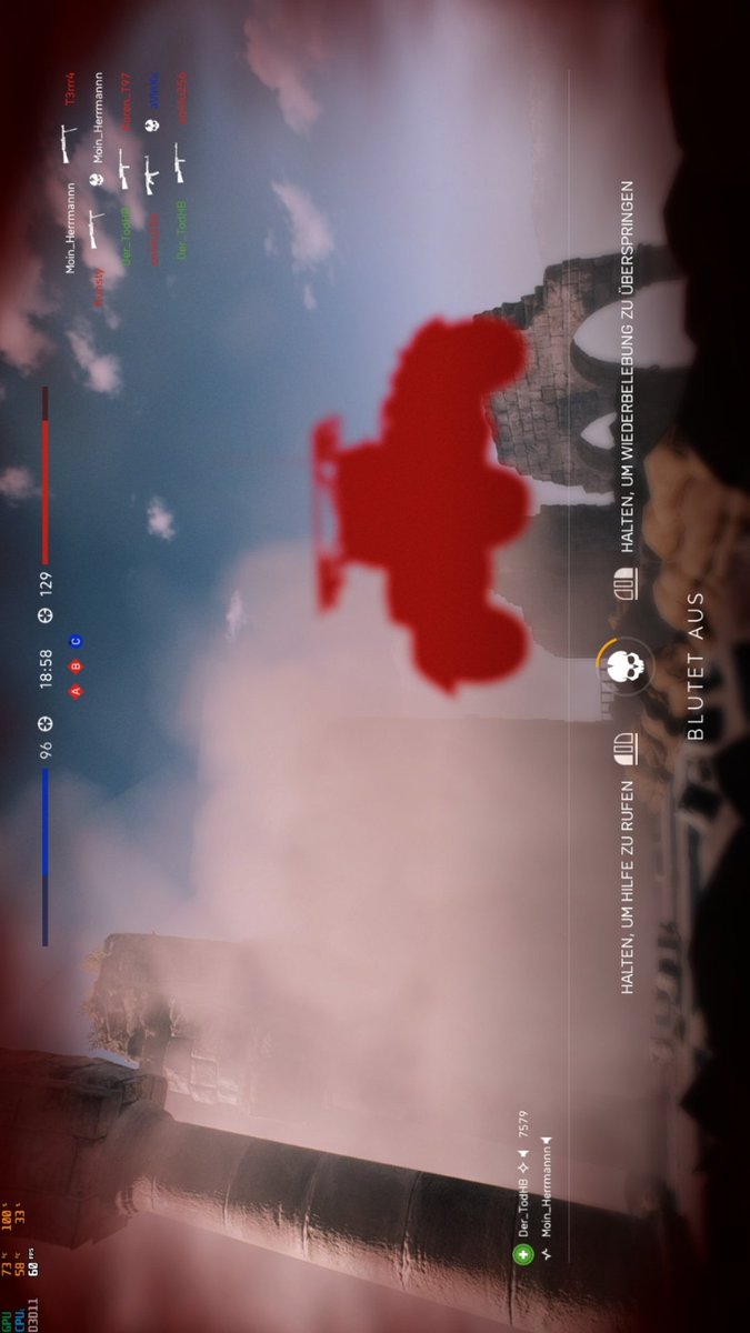 OrestOK's tweet photo. @JaqubAjmal Hi @JaqubAjmal ! So I've hat this bug since the beginning of the game and is still present. Is triggered after I go down, and after I get revived still stays like this printed on the screen. The solution is dying and then respawn, sometimes I have to die 2 or 3 times until is gon https://t.co/XrERe0QdnS