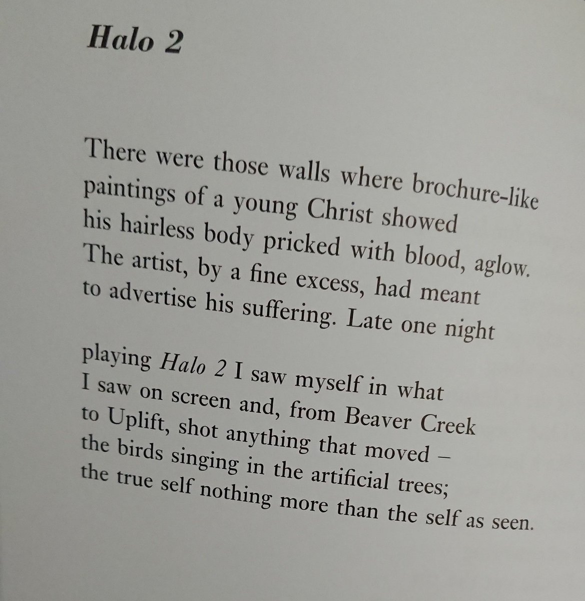 This week's poem has video games and religious iconography. 'Halo 2' by Will Harris, published in 'Ten Poets of the New Generation' by Bloodaxe Books. #weekendpoem