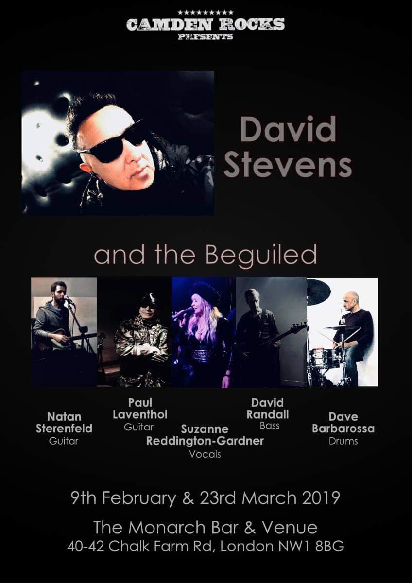 TheBeguiledBand's tweet image. Hi Twitter! This is the first official David Stevens and the Beguiled Tweet Formed December 2018 The members of the band: David Stevens (vocals) Suzanne Reddington-Gardner (vocals) Natan Sterenfeld (guitar) Paul Laventhol (guitar) David Randall (bass) Dave Barbarossa (drums)