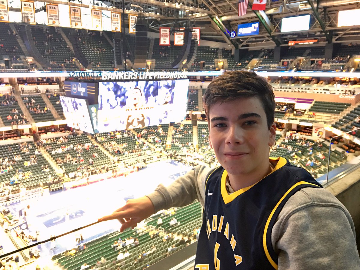 SusanLehr1's tweet photo. Jose Miguel at his first Pacer’s game! #foreignexchange #pacersgamenight https://t.co/SpbVrxRdMS