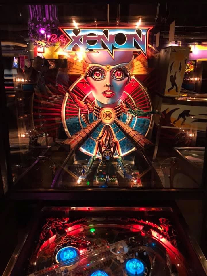 XENON awaits you. A fantastic survivor which has largely sat untouched since 1982. Only at Roanoke Pinball Museum. Meanwhile, Eight Ball Deluxe is getting an upgrade with new flipper hardware and a brand new playfield. Get ready to ”quit talkin’ and start chalkin’!”