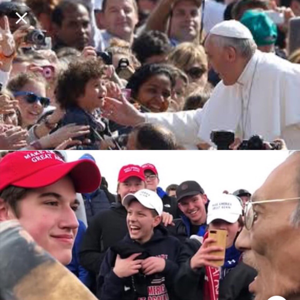susannahperlman's tweet photo. Practice what u preach #magateens #PopeFrancis #childrenwilllisten #NativeAmerican #Immigration #MLKDay https://t.co/BWFpTnQoL9