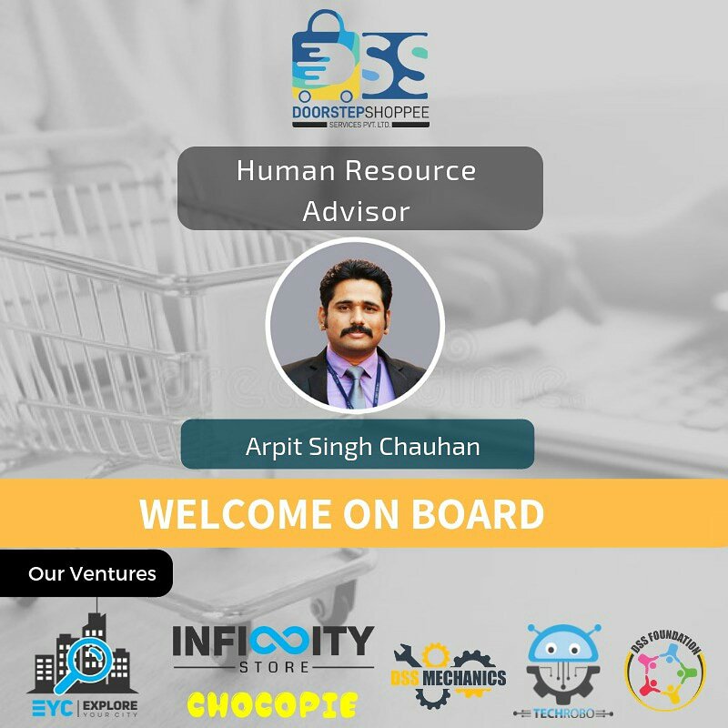 doorstepshoppee's tweet photo. We Welcome Mr Arpit Singh Chauhan on board
as Human Resource Advisor 
With his support, DSPL will receive tremendous success @ITMUniversity https://t.co/EBGjtGWGAB