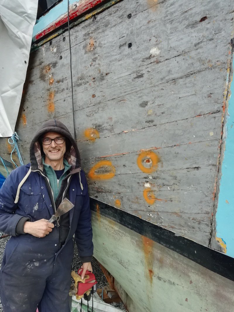 gweek_boatyard's tweet photo. Another project underway at Gweek Classic Boatyard: Eileen, a 1920 traditional Cornish Looe Lugger built by Curtis & Mitchell of Looe, in for new decking and planking. #classicboat #sailingcornwall https://t.co/25YqpqmMw5