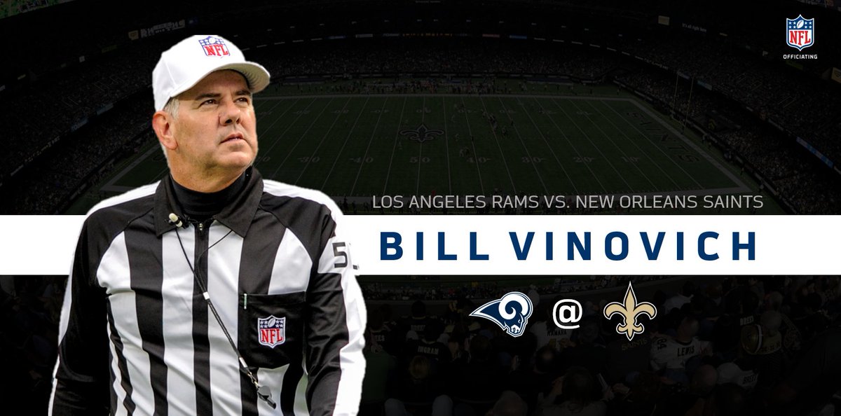 NFLOfficiating's tweet photo. Bill Vinovich is leading the crew for today’s NFC Championship game. #NFLPlayoffs #LARvsNO https://t.co/VTWTkiz74m