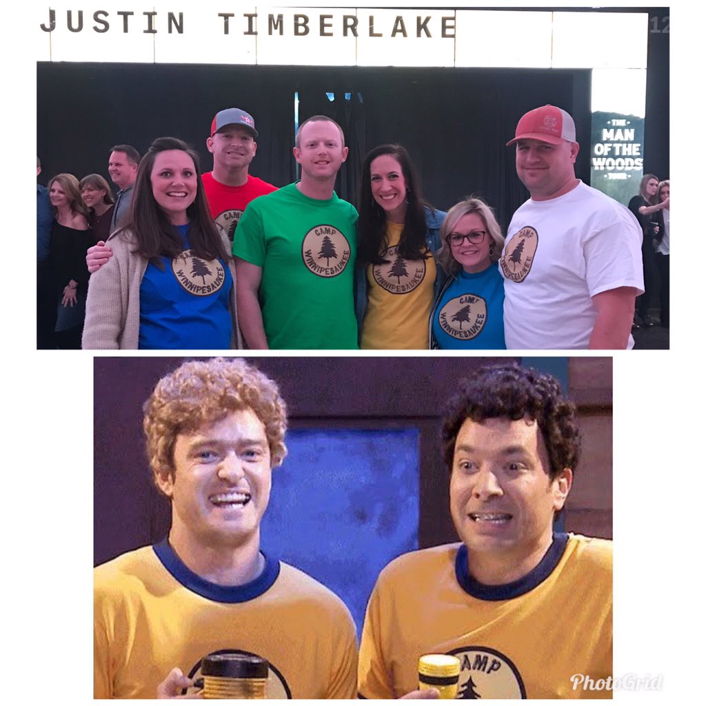 JulesHay's tweet photo. Had a blast at camp last night @jtimberlake ! I was really hoping when you set up the campfire we would be called to the stage! @jimmyfallon be sure and come next time! https://t.co/xeIxLSCHl2