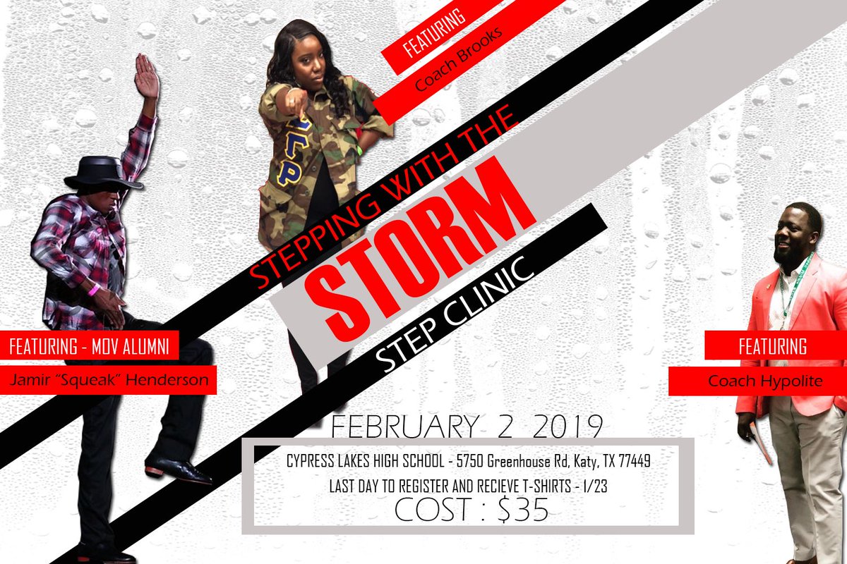LakesYLPA's tweet photo. Stomping with the storm... come learn from the best of the best...multi award winning team... clinic features..board member of World step @youcanwinsometo... middle school district champ coach.. coach Hypolite.... MOV step master @KING_C4LI ....get registered today! https://t.co/DArqoPtTUj