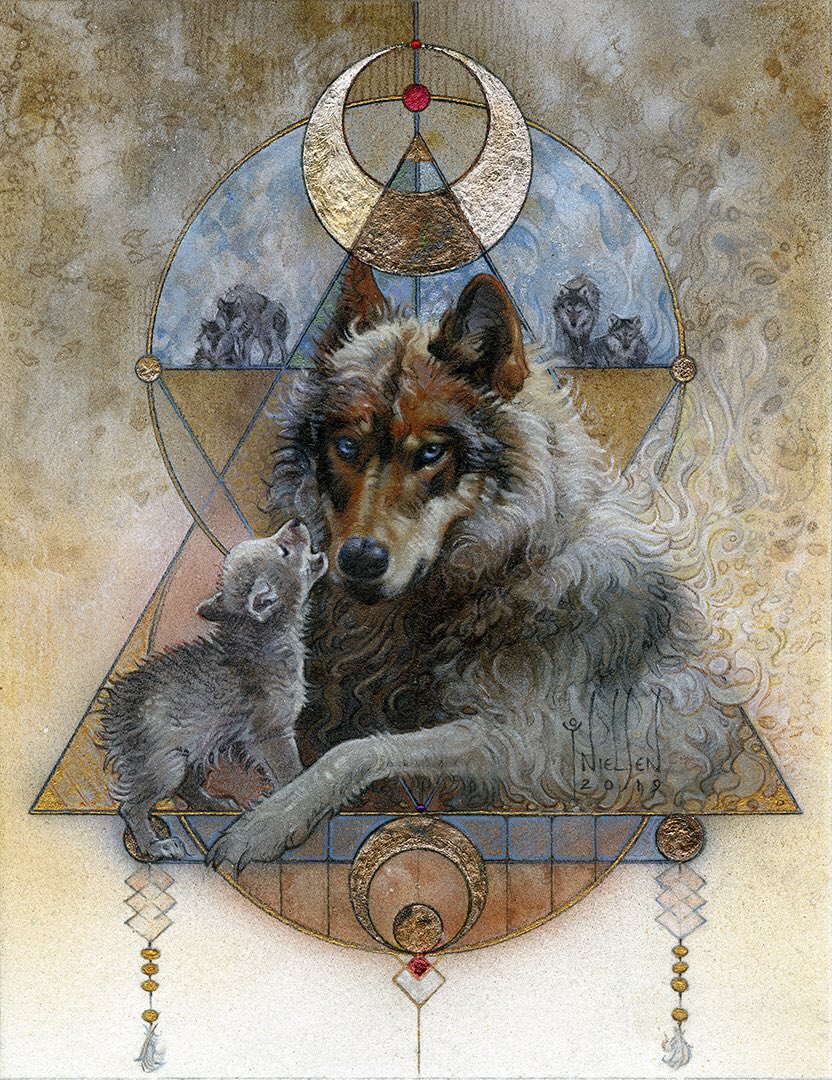 tnielsenart's tweet photo. 🐺🌚Enjoy your Super Blood Wolf Moon tonight.☄️The symbolism of Wolf medicine I focused on: guardianship, protection, loyalty. All members of the pack show great care &amp; affection toward playful pups. Wolf medicine teaches respect &amp; honor for family &amp; children. 8x10” Oil 🌙 https://t.co/Pg2Yak7P4I