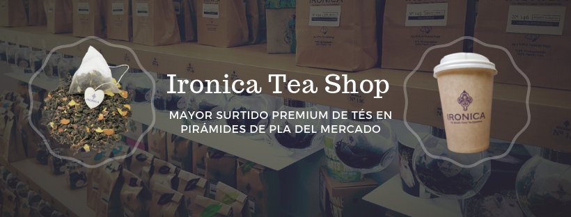 ¿Conoces la startup ♻️ Ironica Tea Shop? El té ☕️es la segunda bebida más consumida del mundo, solo después del agua💧.

Con este código #REBAJAS19, tendrás un 15% de descuento en tu próxima compra 🛒🎁. 

ironicateashop.com