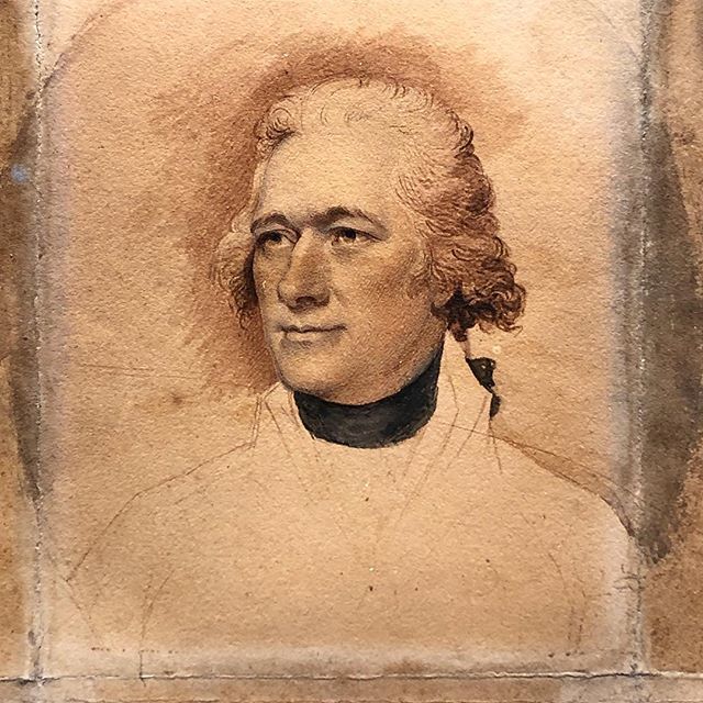Life portrait of Alexander Hamilton by Walter Robertson, circa 1795, watercolor in bistre #alexanderhamilton #hamilton #walterrobertson #portrait #fromlife #rare #watercolor #painting #worksonpaper #earlyrepublic #americanrevolution #independence #foundi… bit.ly/2ATplVK