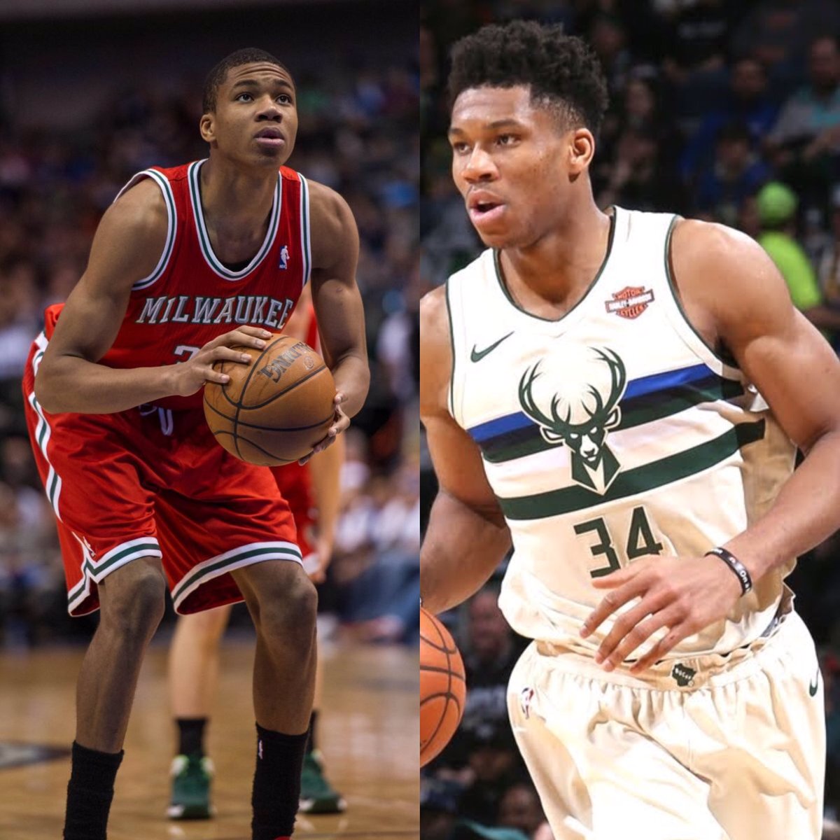 dalabk's tweet photo. Giannis Antetokounmpo then and now...
Then:
Height: 6'9
Weight: 190
2k rating: 60
-
Now:
Height: 6'11
Weight: 242
2k rating: 95 https://t.co/U1sVlKYhnv
