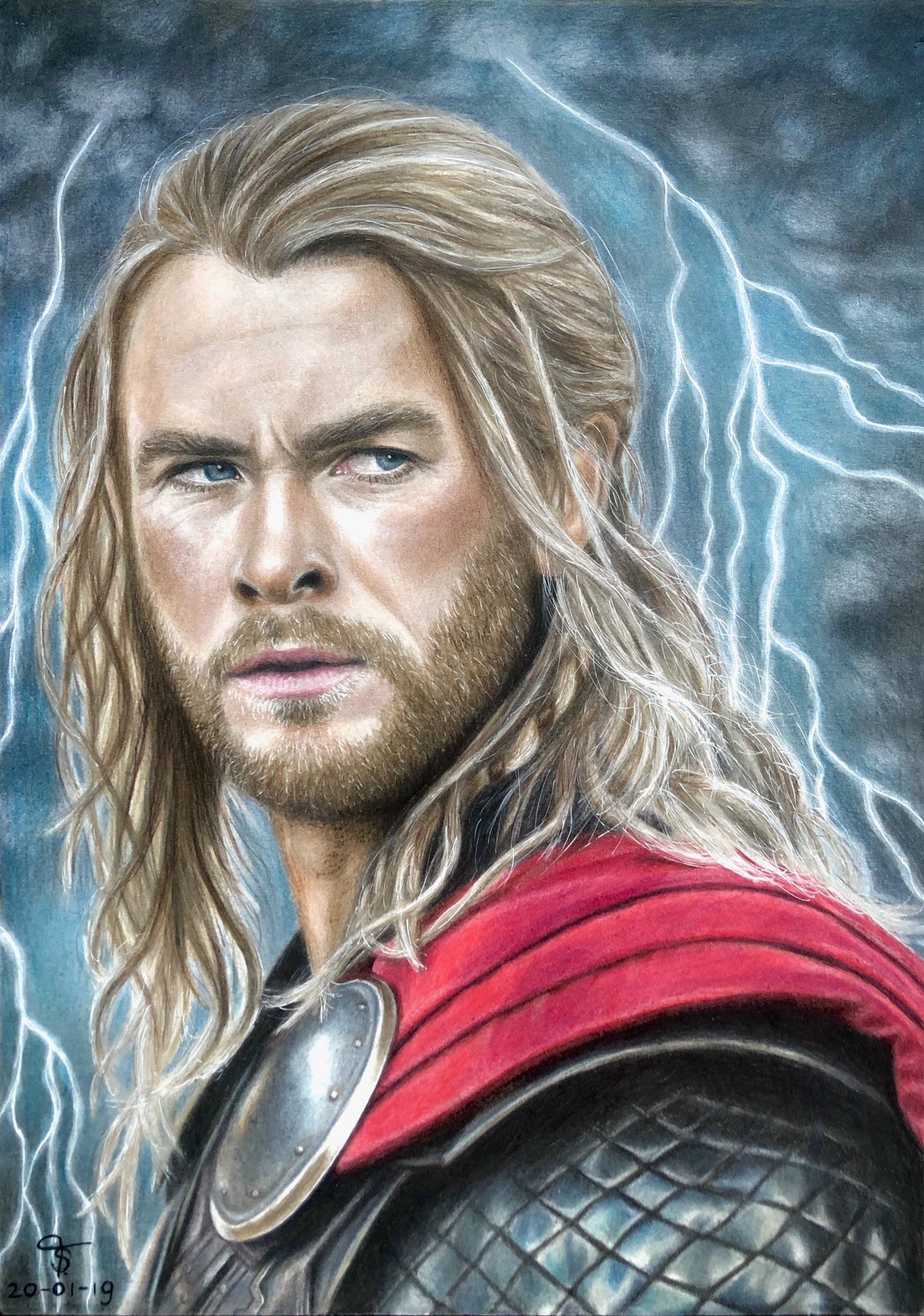Thor / Chris Hemsworth by Coralliu, thor sketch HD phone wallpaper | Pxfuel